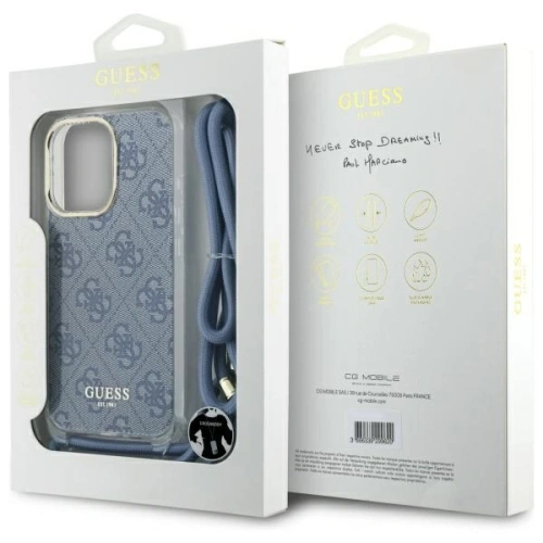 Kup Etui Guess GUHCP16XHC4SEB Apple iPhone 16 Pro Max hardcase Crossbody Cord 4G Print modrý/blue - GUE4107 - {ean13} - Sklep Home Screen