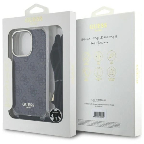 Kup Guess GUHCP16XHC4SEK Apple iPhone 16 Pro Max Hardcase Crossbody Cord 4G Print schwarz - GUE4108 - {ean13} - Sklep Home Screen