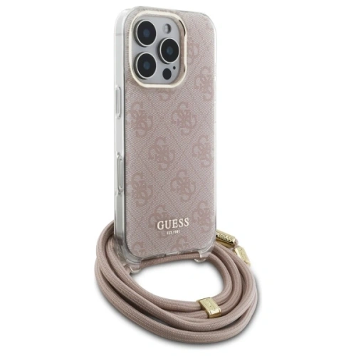 Kup Etui Guess GUHCP16XHC4SEP Apple iPhone 16 Pro Max hardcase Crossbody Cord 4G Print różowy/pink - GUE4109 - {ean13} - Sklep Home Screen