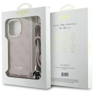 Buy Guess GUHCP16XHC4SEP Apple iPhone 16 Pro Max hardcase Crossbody Cord 4G Print pink - GUE4109 - {ean13} - Home Screen Store Europe