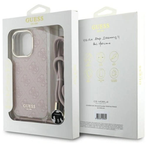 Kup Etui Guess GUHCP16XHC4SEP Apple iPhone 16 Pro Max hardcase Crossbody Cord 4G Print różowy/pink - GUE4109 - {ean13} - Sklep Home Screen