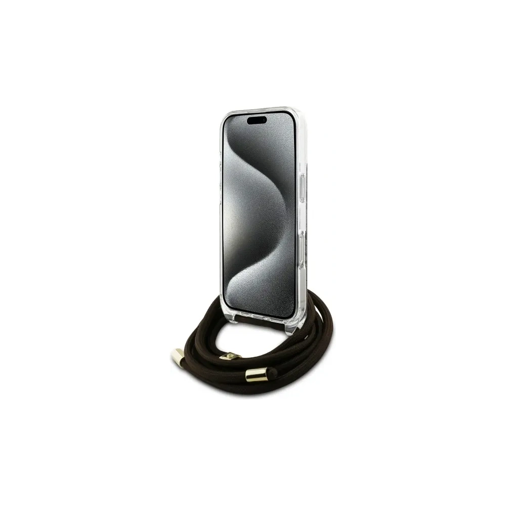 Etui Guess GUHCP16XHC4SEW Apple iPhone 16 Pro Max hardcase Crossbody Cord 4G Print brązowy/brown