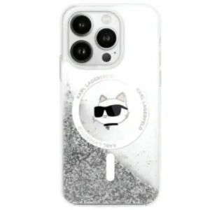 Buy Karl Lagerfeld KLHMP16SLGCHSGH Apple iPhone 16 hardcase Liquid Glitter Choupette Head Magsafe transparent - KLD21804 - {ean13} - Home Screen Store Europe