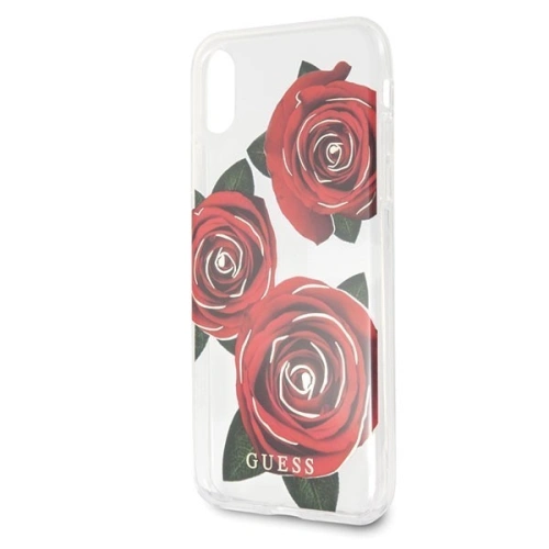 Kup Etui Guess GUHCPXROSTR Apple iPhone X transparent hard case Flower Desire red rose - GUE336CL - {ean13} - Sklep Home Screen