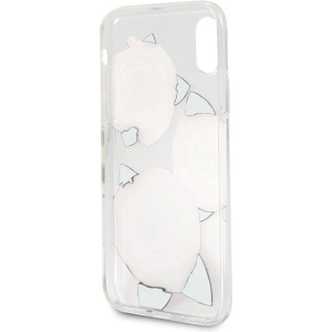 Guess GUHCPXROSTR iPhone X transparent hard case Flower Desire red rose