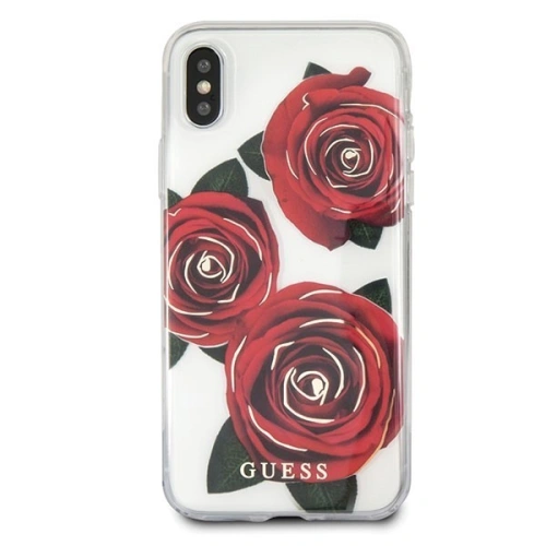 Kup Etui Guess GUHCPXROSTR Apple iPhone X transparent hard case Flower Desire red rose - GUE336CL - {ean13} - Sklep Home Screen