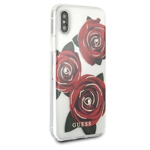 Kup Etui Guess GUHCPXROSTR Apple iPhone X transparent hard case Flower Desire red rose - GUE336CL - {ean13} - Sklep Home Screen
