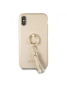 Kup Etui Guess GUHCPXRSSABE Apple iPhone X/XS béžové tvrdé pouzdro Saffiano s kroužkovým stojanem - GUE337BEI - {ean13} - Sklep Home Screen