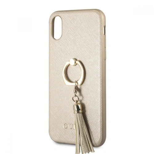 Kup Etui Guess GUHCPXRSSABE Apple iPhone X/XS beige/beżowy hard case Saffiano with ring stand - GUE337BEI - {ean13} - Sklep Home Screen