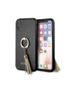 Etui Guess GUHCPXRSSABK Apple iPhone X/XS černé/hard case Saffiano s držákem na prsty