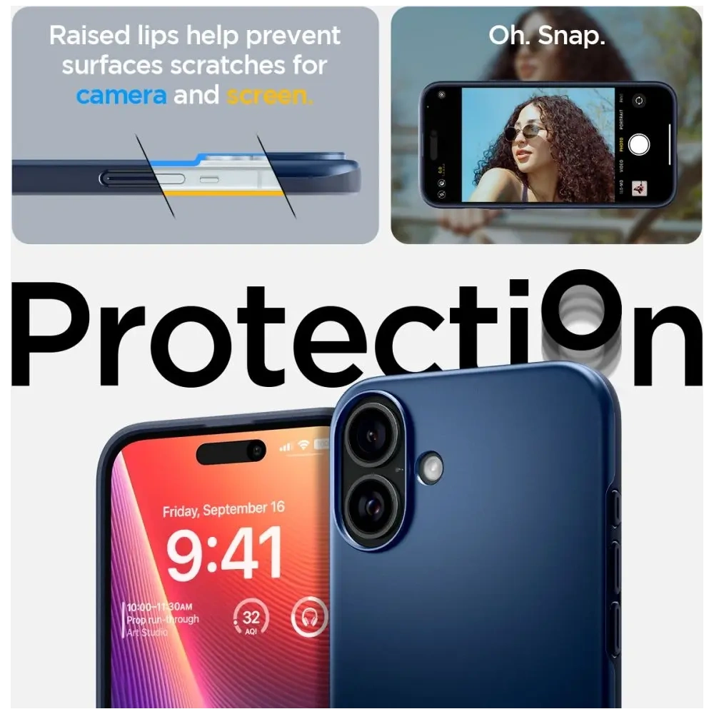 Etui Spigen Thin Fit Mag MagSafe Apple iPhone 16 Navy Blue