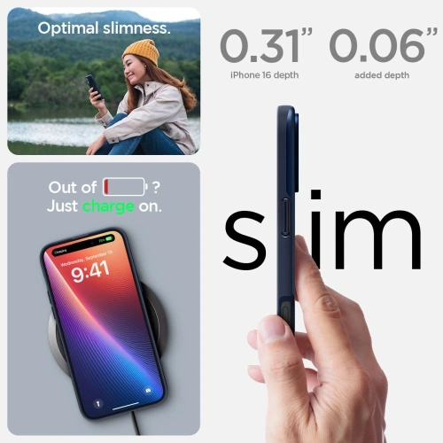 Kup Spigen Thin Fit Mag MagSafe Apple iPhone 16 Albastru Marin - SPN16530 - {ean13} - Sklep Home Screen