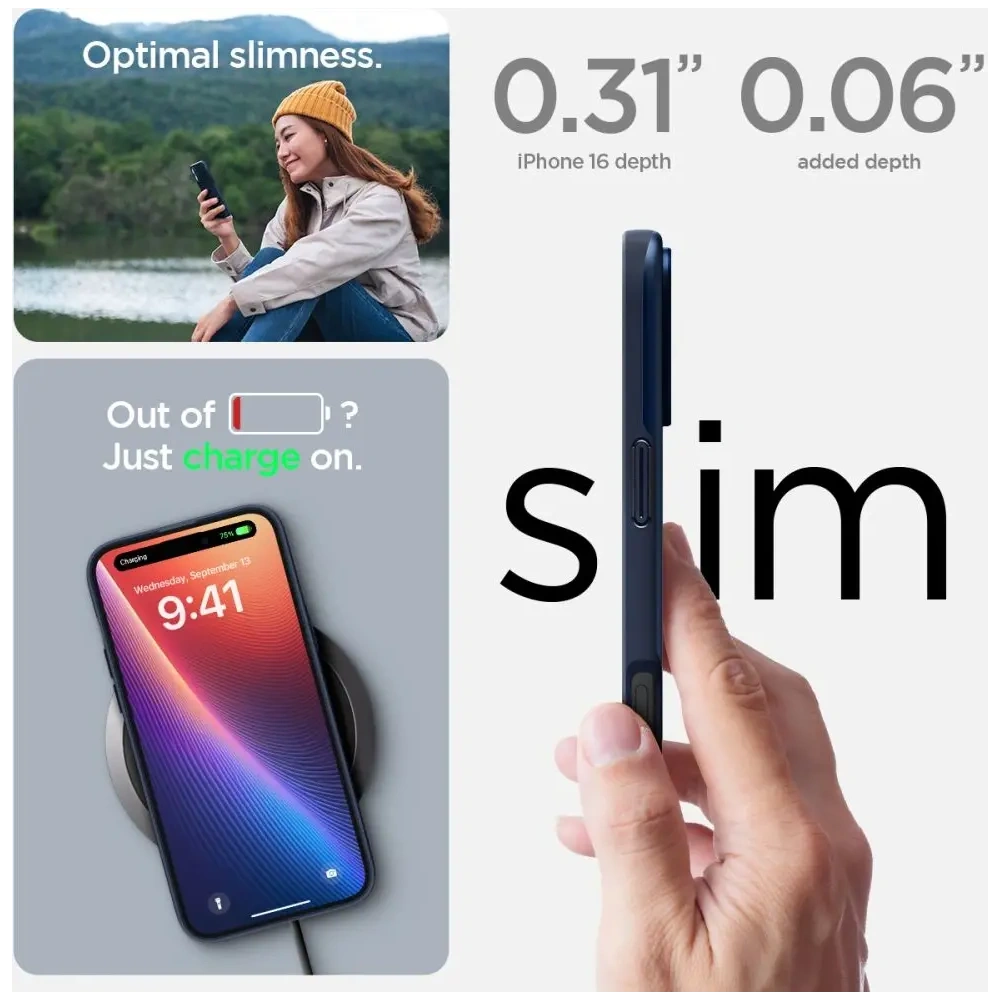 Etui Spigen Thin Fit Mag MagSafe Apple iPhone 16 Navy Blue