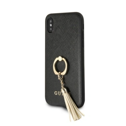 Kup Etui Guess GUHCPXRSSABK Apple iPhone X/XS černé/hard case Saffiano s držákem na prsty - GUE338BLK - {ean13} - Sklep Home Screen