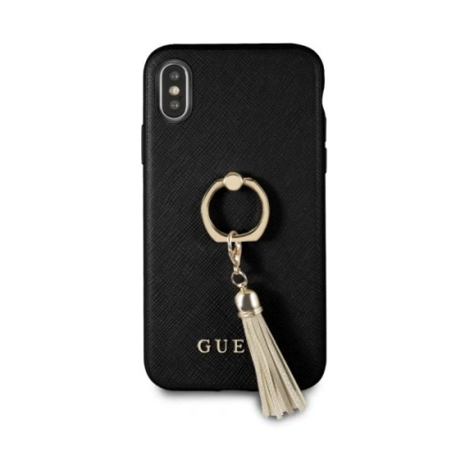 Kup Etui Guess GUHCPXRSSABK Apple iPhone X/XS černé/hard case Saffiano s držákem na prsty - GUE338BLK - {ean13} - Sklep Home Screen