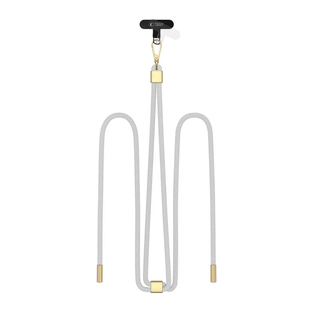 Smycz / pasek Tech-Protect C2S Rope Crossbody Strap Crayon Grey/gold