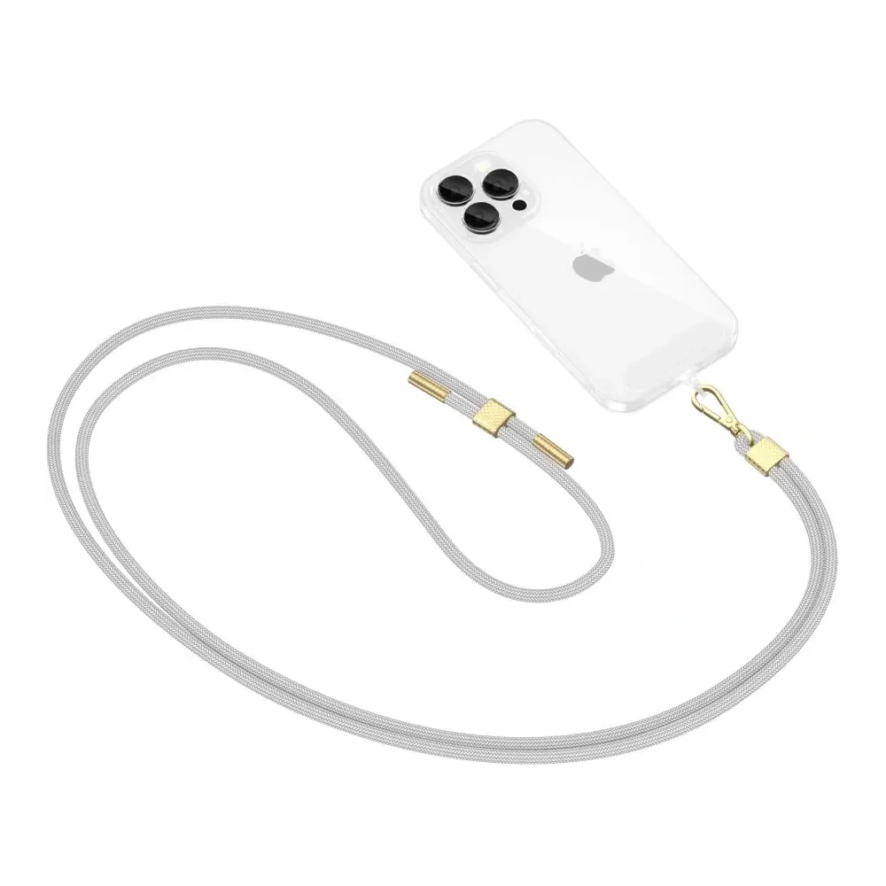 Smycz / pasek Tech-Protect C2S Rope Crossbody Strap Crayon Grey/gold