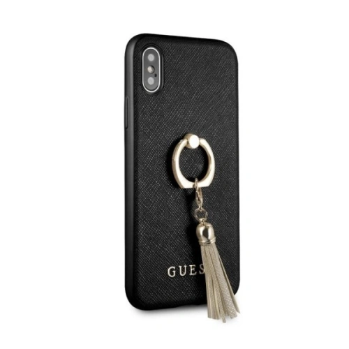 Kup Etui Guess GUHCPXRSSABK Apple iPhone X/XS černé/hard case Saffiano s držákem na prsty - GUE338BLK - {ean13} - Sklep Home Screen