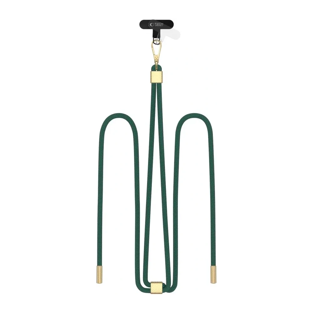 Smycz / pasek Tech-Protect C2S Rope Crossbody Strap Hunter Green/gold