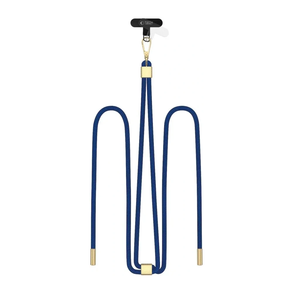 Smycz / pasek Tech-Protect C2S Rope Crossbody Strap Navy Blue/gold