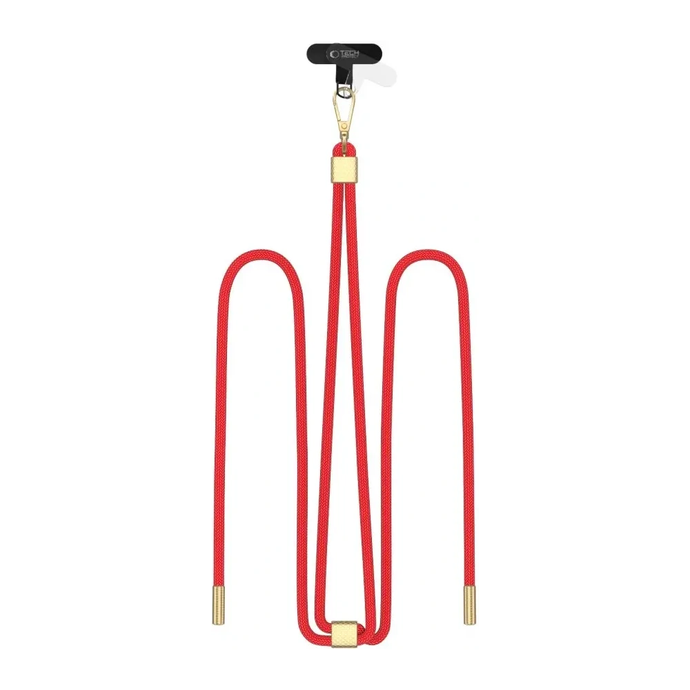 Smycz / pasek Tech-Protect C2S Rope Crossbody Strap Red/gold