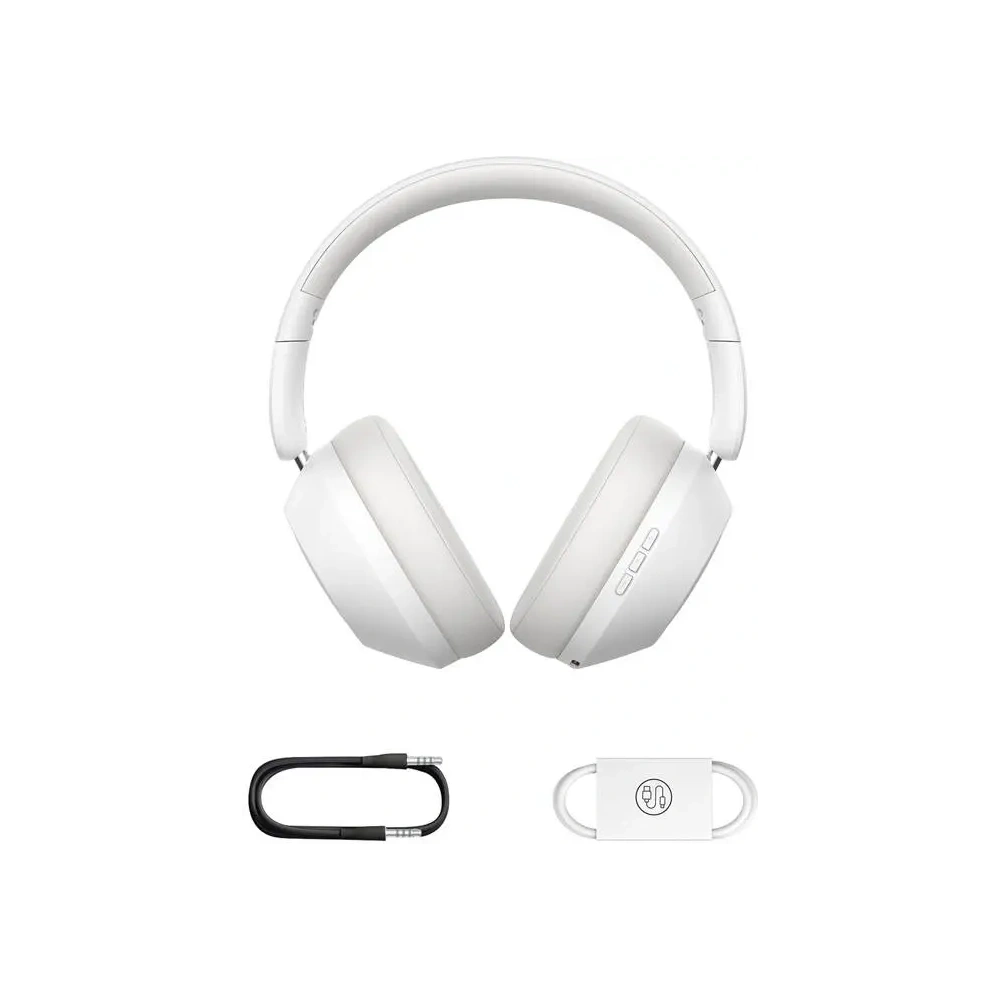 Bezprzewodowe słuchawki nauszne Baseus Boss 30 Max ENC Bluetooth 5.3 (biały)