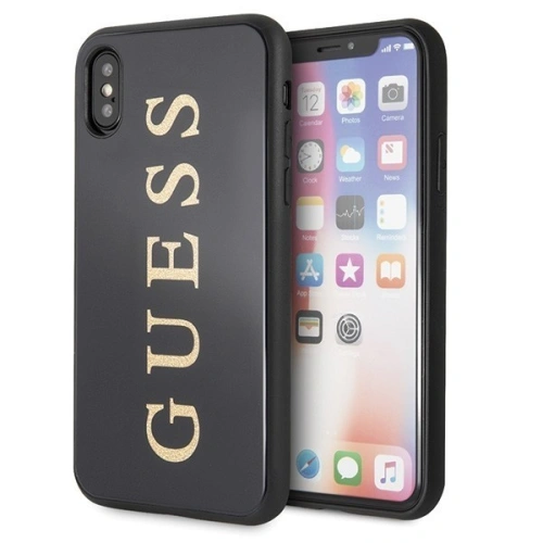 Kup Guess Apple Tasche GUHCPXTGGGBK iPhone X/XS schwarz/schwarz Hartschale Classic Double Layer Glitter - GUE341BLK - {ean13} - Sklep Home Screen