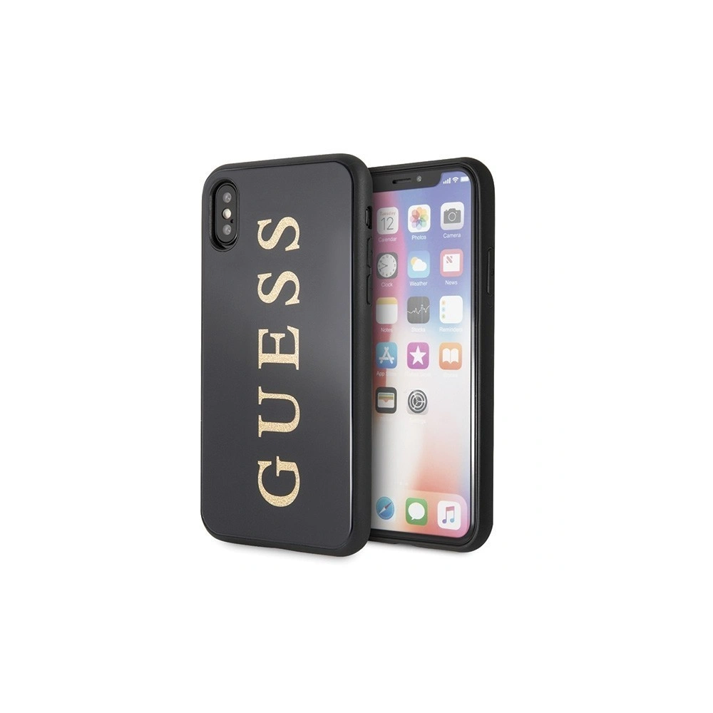 Etui Guess GUHCPXTGGGBK Apple iPhone X/XS czarny/black hard case Classic Double Layer Glitter