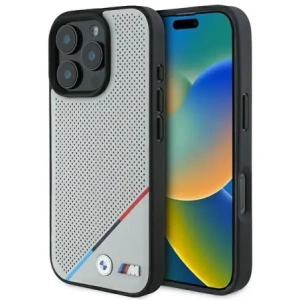 Kup Etui BMW BMHMP16L23PUPDG Apple iPhone 16 Pro hardcase M Perforated Tricolor Line MagSafe šedá/grey - BMW694 - {ean13} - Sklep Home Screen