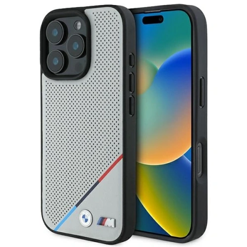 Kup BMW BMHMP16L23PUPDG Apple iPhone 16 Pro kemény tok M Perforált Tricolor Line MagSafe szürke - BMW694 - {ean13} - Sklep Home Screen