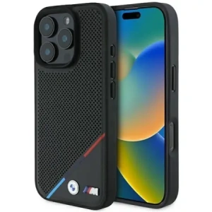 Kup Etui BMW BMHMP16L23PUPDK Apple iPhone 16 Pro hardcase M Perforated Tricolor Line MagSafe černý/black - BMW695 - {ean13} - Sklep Home Screen