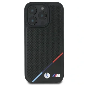 Buy BMW BMHMP16L23PUPDK Apple iPhone 16 Pro hardcase M Perforated Tricolor Line MagSafe black - BMW695 - {ean13} - Home Screen Store Europe