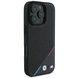 Kup Etui BMW BMHMP16L23PUPDK Apple iPhone 16 Pro hardcase M Perforated Tricolor Line MagSafe černý/black - BMW695 - {ean13} - Sklep Home Screen
