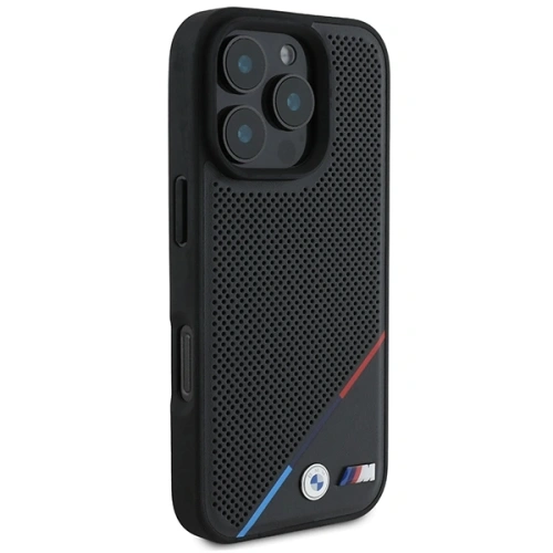 Kup Etui BMW BMHMP16L23PUPDK Apple iPhone 16 Pro hardcase M Perforated Tricolor Line MagSafe černý/black - BMW695 - {ean13} - Sklep Home Screen