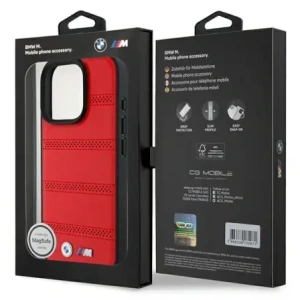 Buy BMW BMHMP16L23PUSPR Apple iPhone 16 Pro hardcase M Perforated And Stitched Line MagSafe red - BMW697 - {ean13} - Home Screen Store Europe