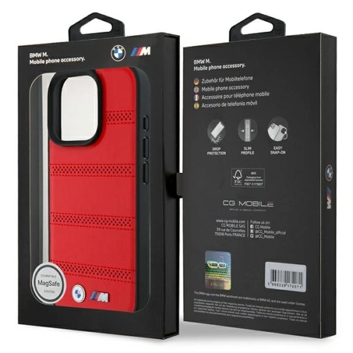 Kup Etui BMW BMHMP16L23PUSPR Apple iPhone 16 Pro hardcase M Perforated And Stitched Line MagSafe červený/red - BMW697 - {ean13} - Sklep Home Screen