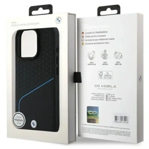 Kup BMW BMHMP16L23RDCLK Apple iPhone 16 Pro kemény tok Sign Leather Textured And Line MagSafe fekete - BMW698 - {ean13} - Sklep Home Screen