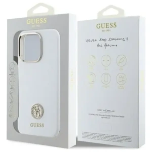 Kup Guess GUHCP16XM4DGPH Apple iPhone 16 Pro Max husă din silicon cu logo Strass 4G albă - GUE4111 - {ean13} - Sklep Home Screen