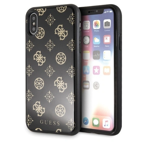 Kup Guess Apple Tasche GUHCPXTGGPBK iPhone X/XS schwarz/schwarz Hartschale Peony G Double Layer Glitter - GUE342BLK - {ean13} - Sklep Home Screen