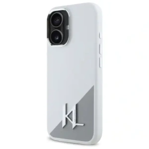 Kup Etui Karl Lagerfeld KLHMP16SSCMKMPCH Apple iPhone 16 hardcase silikonový počáteční kovový logo MagSafe bílý/white - KLD21807 - {ean13} - Sklep Home Screen
