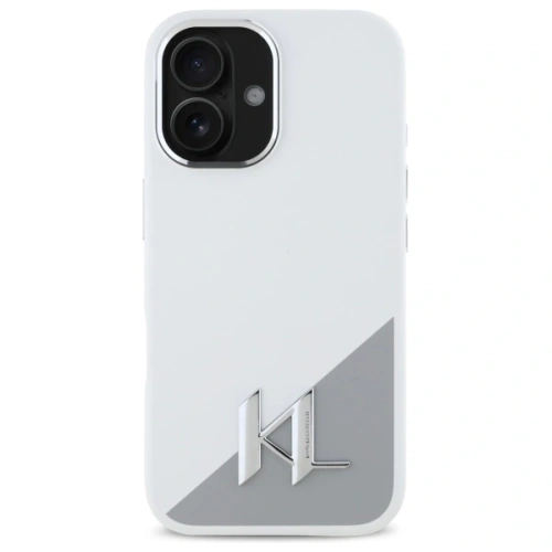 Kup Etui Karl Lagerfeld KLHMP16SSCMKMPCH Apple iPhone 16 hardcase silikonový počáteční kovový logo MagSafe bílý/white - KLD21807 - {ean13} - Sklep Home Screen