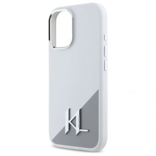 Buy Karl Lagerfeld KLHMP16SSCMKMPCH Apple iPhone 16 hardcase Silicone Initial Metal Logo MagSafe white - KLD21807 - {ean13} - Home Screen Store Europe