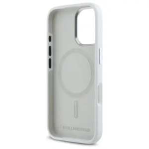 Kup Etui Karl Lagerfeld KLHMP16SSCMKMPCH Apple iPhone 16 hardcase silikonový počáteční kovový logo MagSafe bílý/white - KLD21807 - {ean13} - Sklep Home Screen