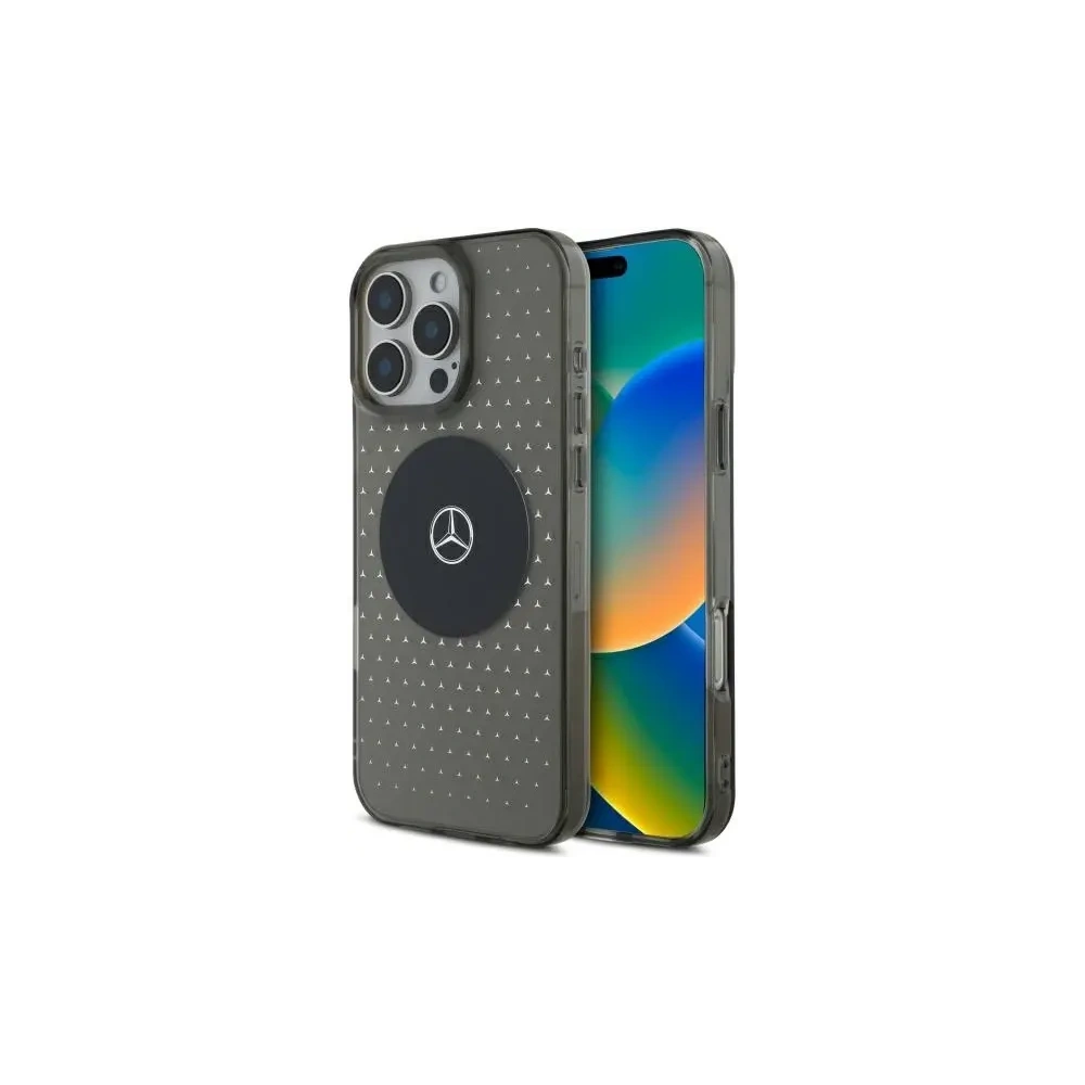 Etui Mercedes MEHMP16L23HCPK Apple iPhone 16 Pro hardcase MB Case Star Pattern MagSafe czarny/black