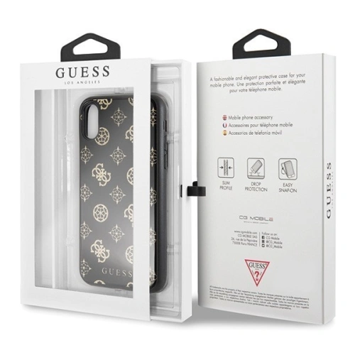 Kup Guess Apple Tasche GUHCPXTGGPBK iPhone X/XS schwarz/schwarz Hartschale Peony G Double Layer Glitter - GUE342BLK - {ean13} - Sklep Home Screen