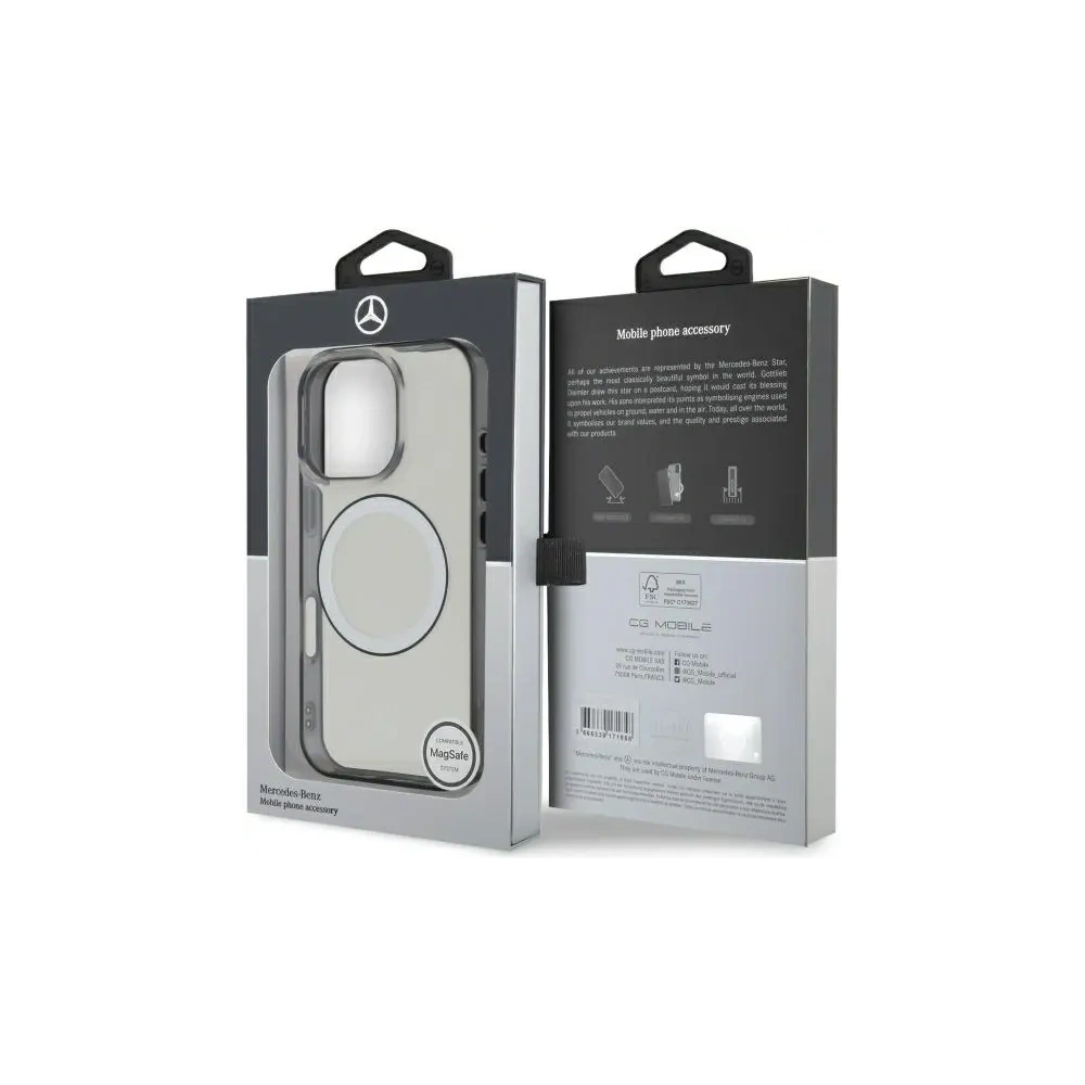 Etui Mercedes MEHMP16L23HUOKC Apple iPhone 16 Pro hardcase Printed logo MagSafe transparent