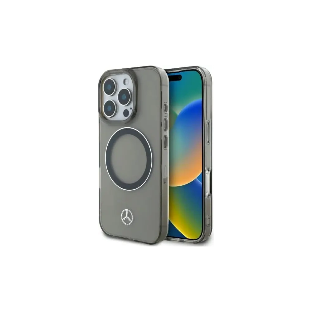 Etui Mercedes MEHMP16L23HUOSK Apple iPhone 16 Pro hardcase Silver Ring MagSafe czarny/black