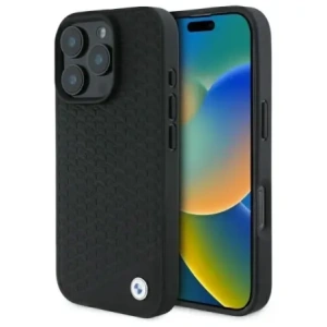 Kup BMW BMHMP16L23RDDK Apple iPhone 16 Pro carcasă rigidă din piele semnată cu diamant și logo metalic MagSafe negru - BMW699 - {ean13} - Sklep Home Screen