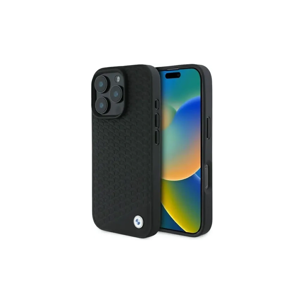 Etui BMW BMHMP16L23RDDK Apple iPhone 16 Pro hardcase Sign Leather Diamond Metal Logo MagSafe czarny/black