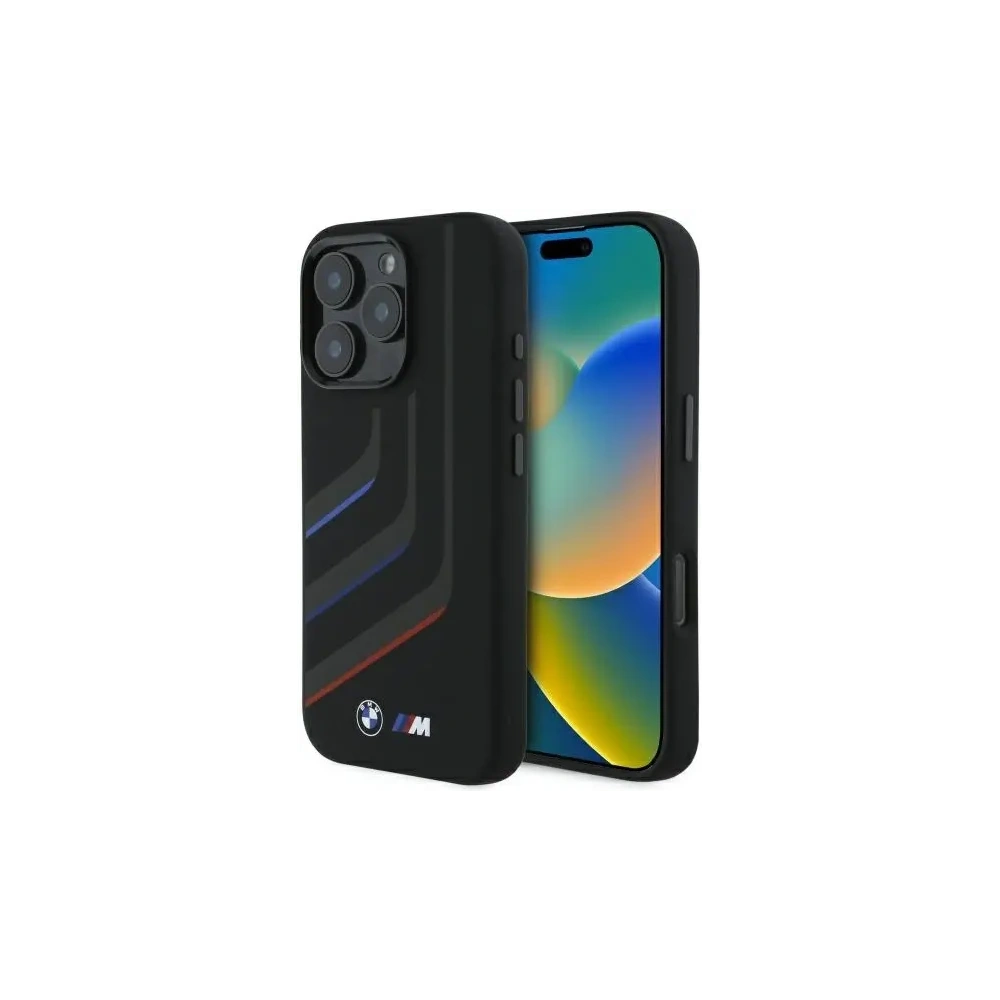 Etui BMW BMHMP16L23SLIK Apple iPhone 16 Pro hardcase Silicone Turning Lines MagSafe czarny/black